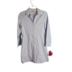 Hartstrings Size 14 Womens Blue Gingham Pearl Snap front Shirt Dress Cotton NEW